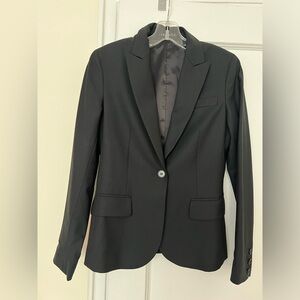 Theory Wool Suit One Button Blazer - Black - Size 4